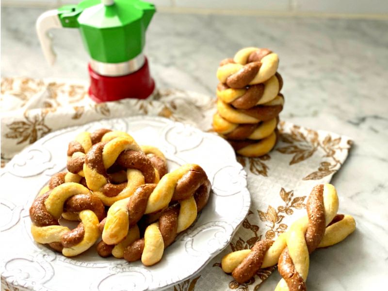 Chocolate & Vanilla Olive Oil Twist Cookies