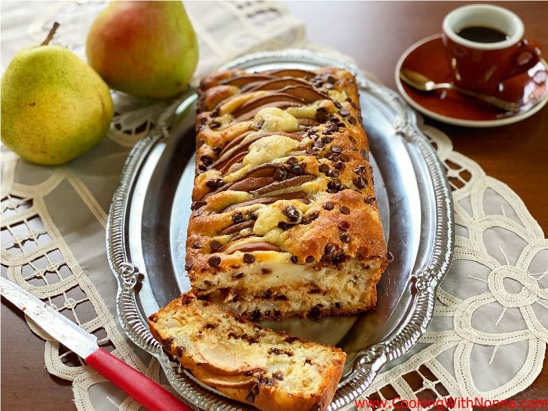 Pear Chocolate Chip Loaf Cake