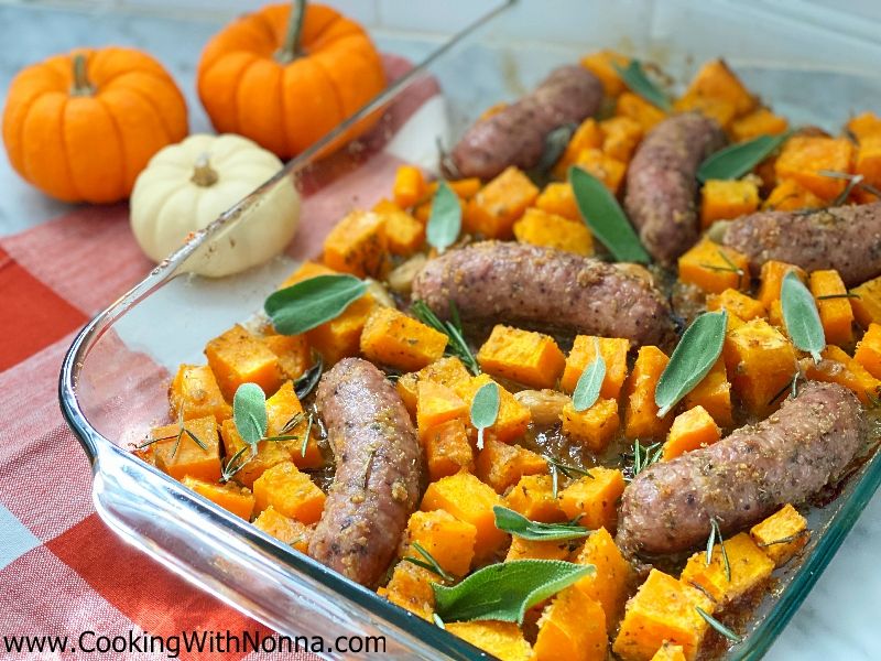 Roasted Sausage with Butternut Squash