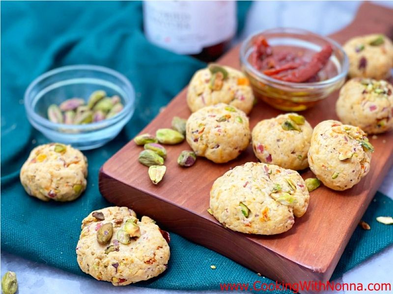 Savory Sun Dried Tomato & Pistachio Cookies