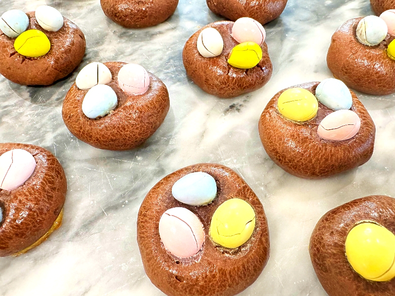 Nutella Filled Chocolate Olive Oil Easter Cookies 