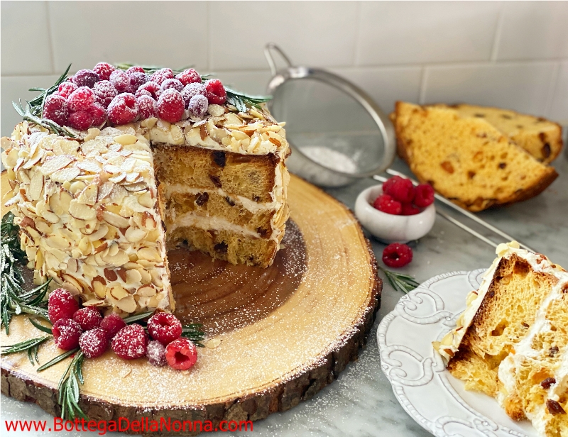 Panettone Layer Cake with Mascarpone Cream Cheese Frosting