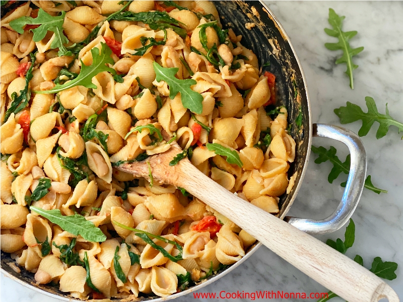 Shells with Creamy Cannellini Beans and Arugula Shells with Creamy Cannellini Beans and Arugula
