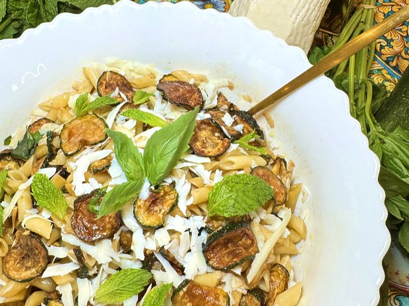 Pasta Salad with Balsamic Zucchini and Ricotta Salata