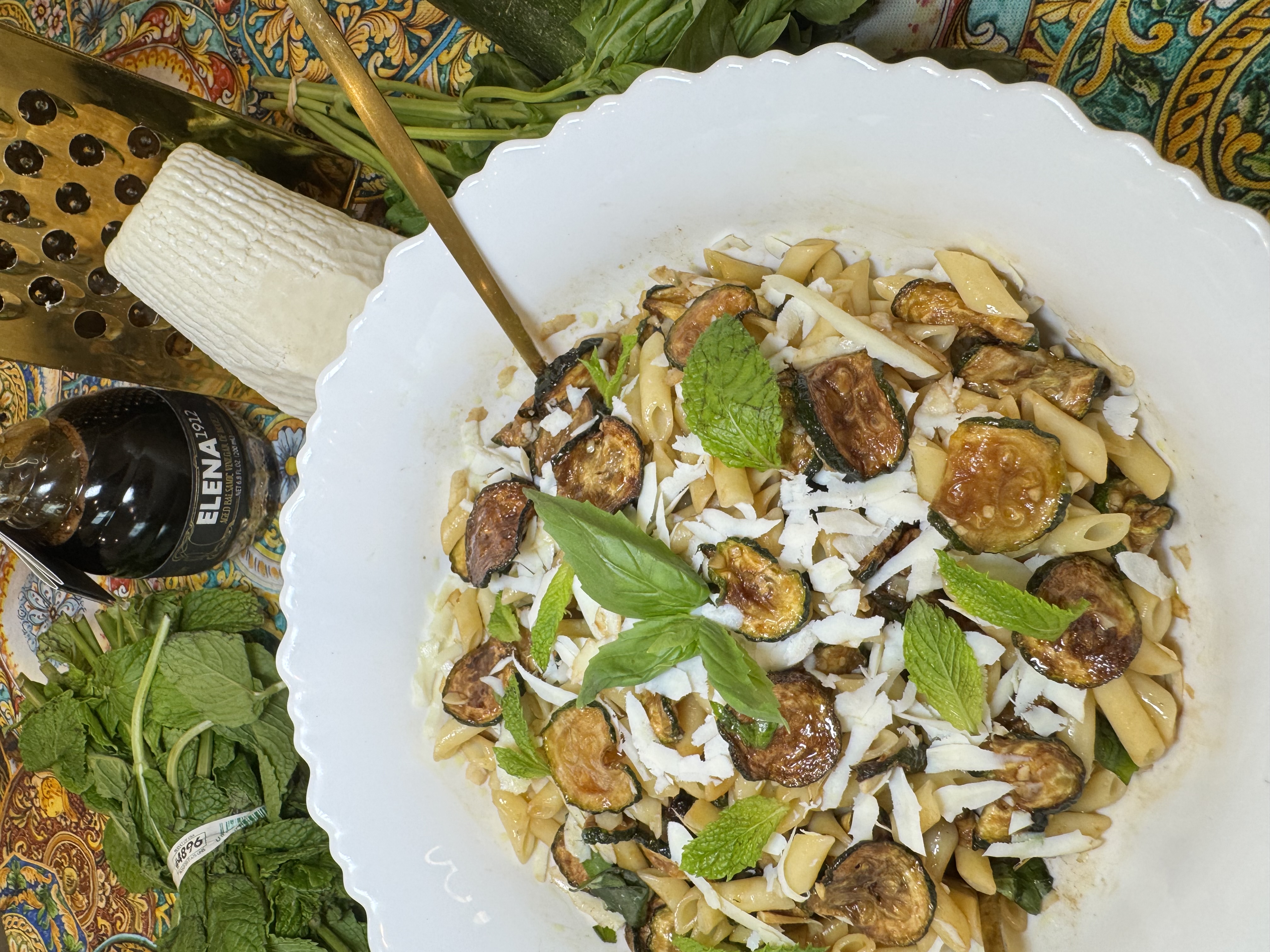 Pasta Salad with Balsamic Zucchini and Ricotta Salata