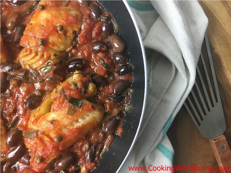 Cod with Olives & Tomatoes
