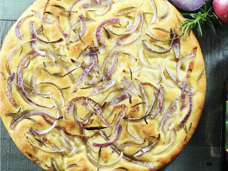 Focaccia with Red Onions & Rosemary