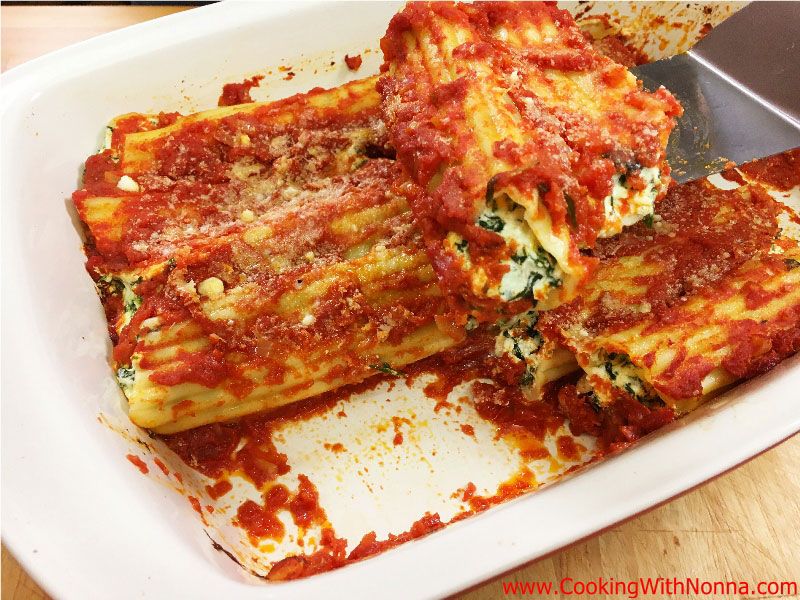 Manicotti with Spinach and Ricotta