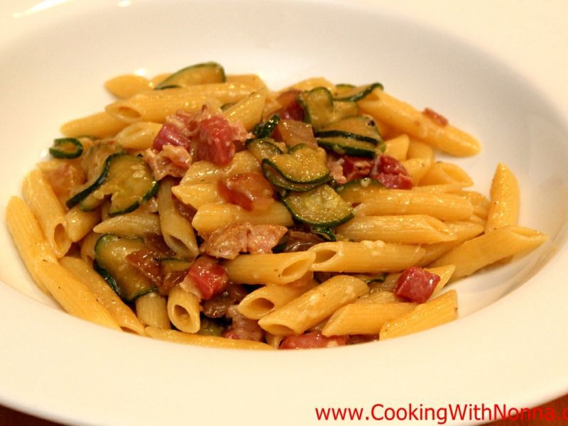 Penne with Zucchini and Pancetta