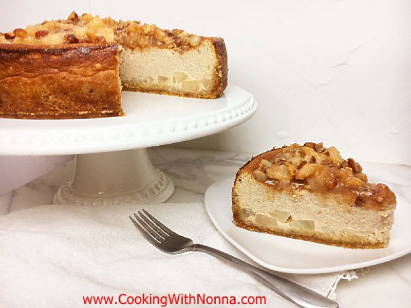 Ricotta and Pear Cheesecake with Hazelnuts