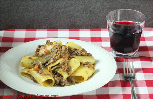 Paccheri with Ragu` alla Genovese