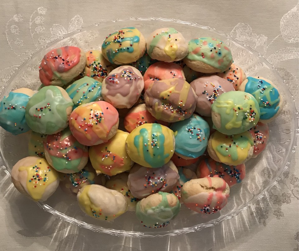 I made the Italian Easter egg cookies. So good! Makes a nice presentation for Easter. Also made my aunt’s traditional Easter bread.