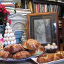 Easter goodies (Calabrian Easter Bread,Biscotti, Lemoncello,Cuddruriadru, cookie platter)