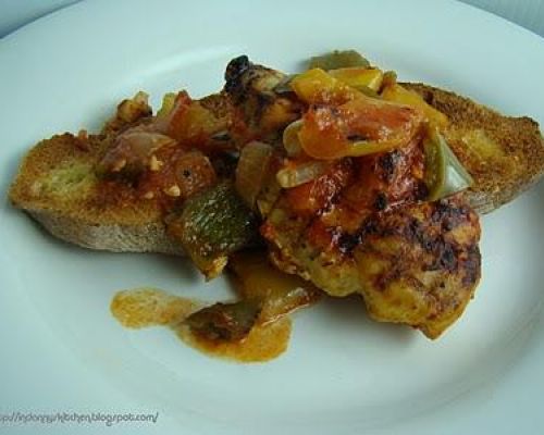 Pan Grilled Chicken  in Peperonata